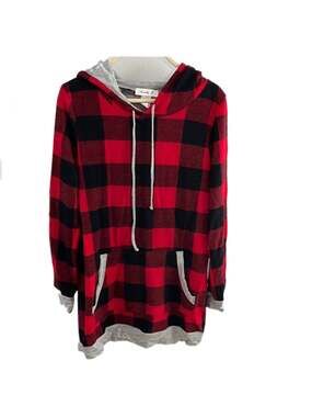 Lovely Jay Pink Lily youre my favorite red plaid hoodie with kangaroo pocket